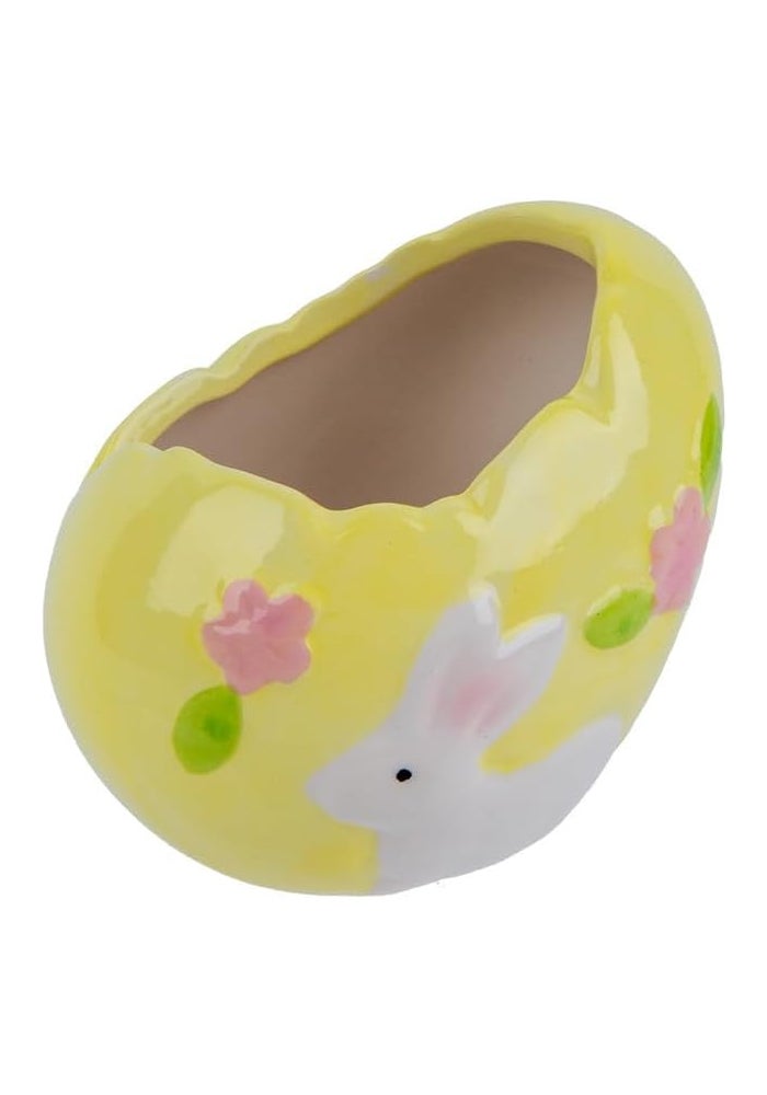 Daiso Easter Ceramic Egg Planter - Yellow - Image 4